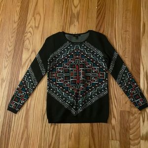 J Crew XXS geometric sweater I’m hunter green